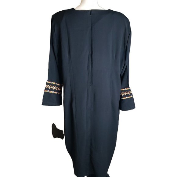 Vtg SUCI XXXL Black Hippie BOHO Embroidered Caftan Tunic Dress High Quality - Picture 2 of 11